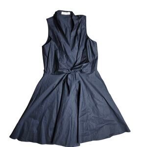 Amanda Uprichard Navy Blue Tie Front Dress Size: M